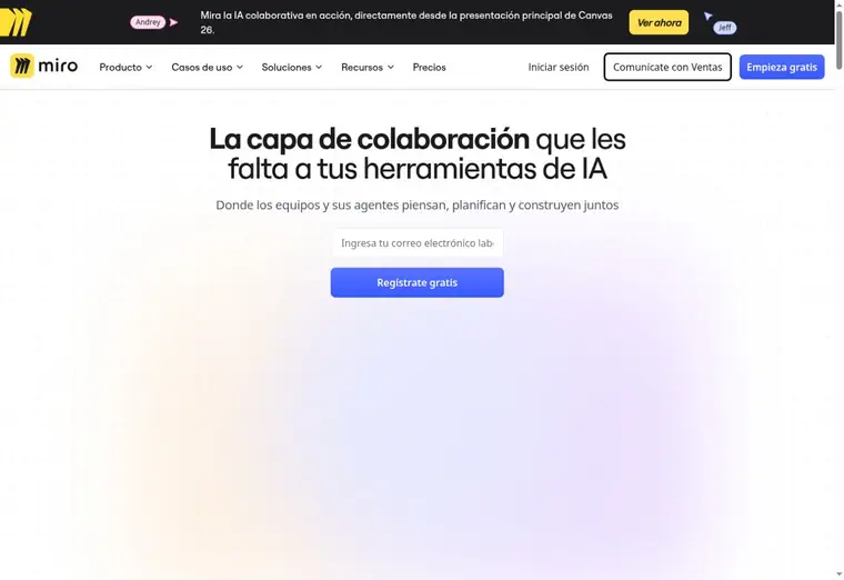 Captura del sitio miro.com